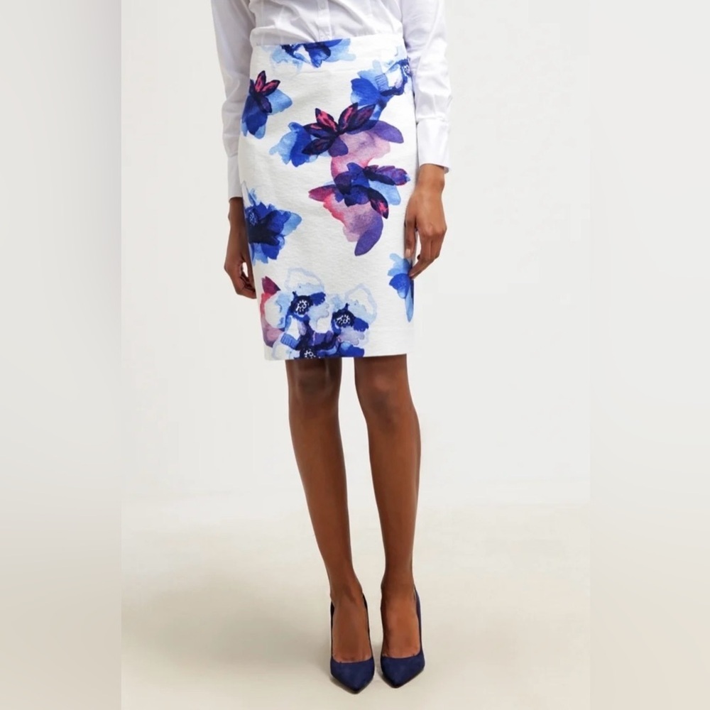 Banana Republic‎ Celia Watercolor Floral Pencil Skirt Size 12